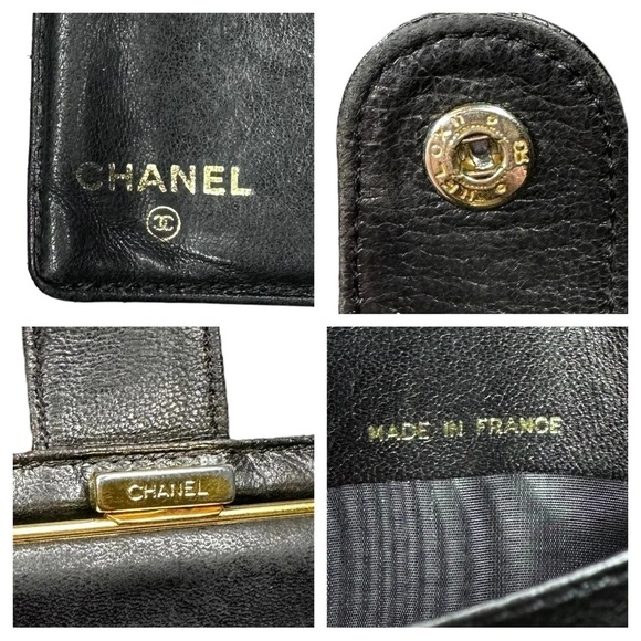 Authentic CHANEL Mini Black Caviar Leather Timeless Kisslock Compact Wallet RARE - Picture 2 of 16